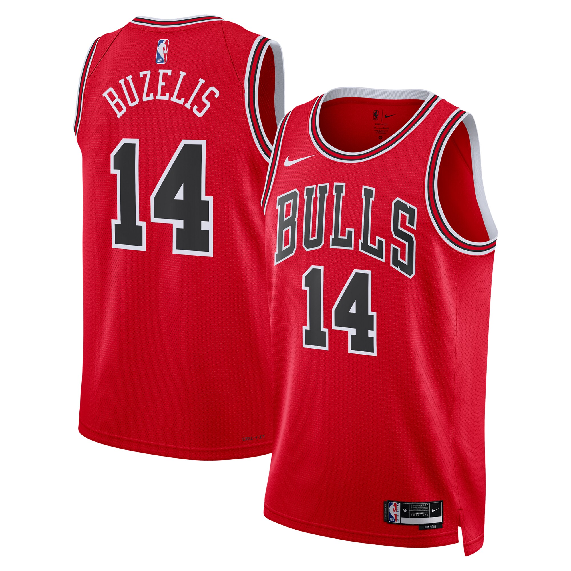 Chicago Bulls Icon Swingman Red Matas Buzeli Unisex NBA Jersey Unisex