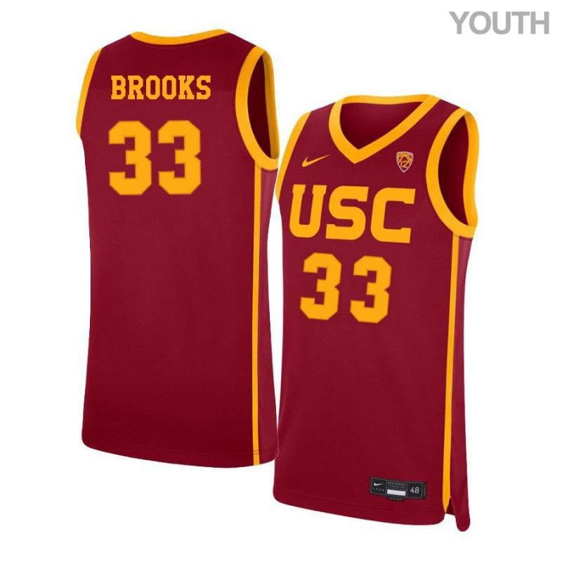 33 JRaan Brooks Red Elite USC Trojans NCAA Jersey Youth