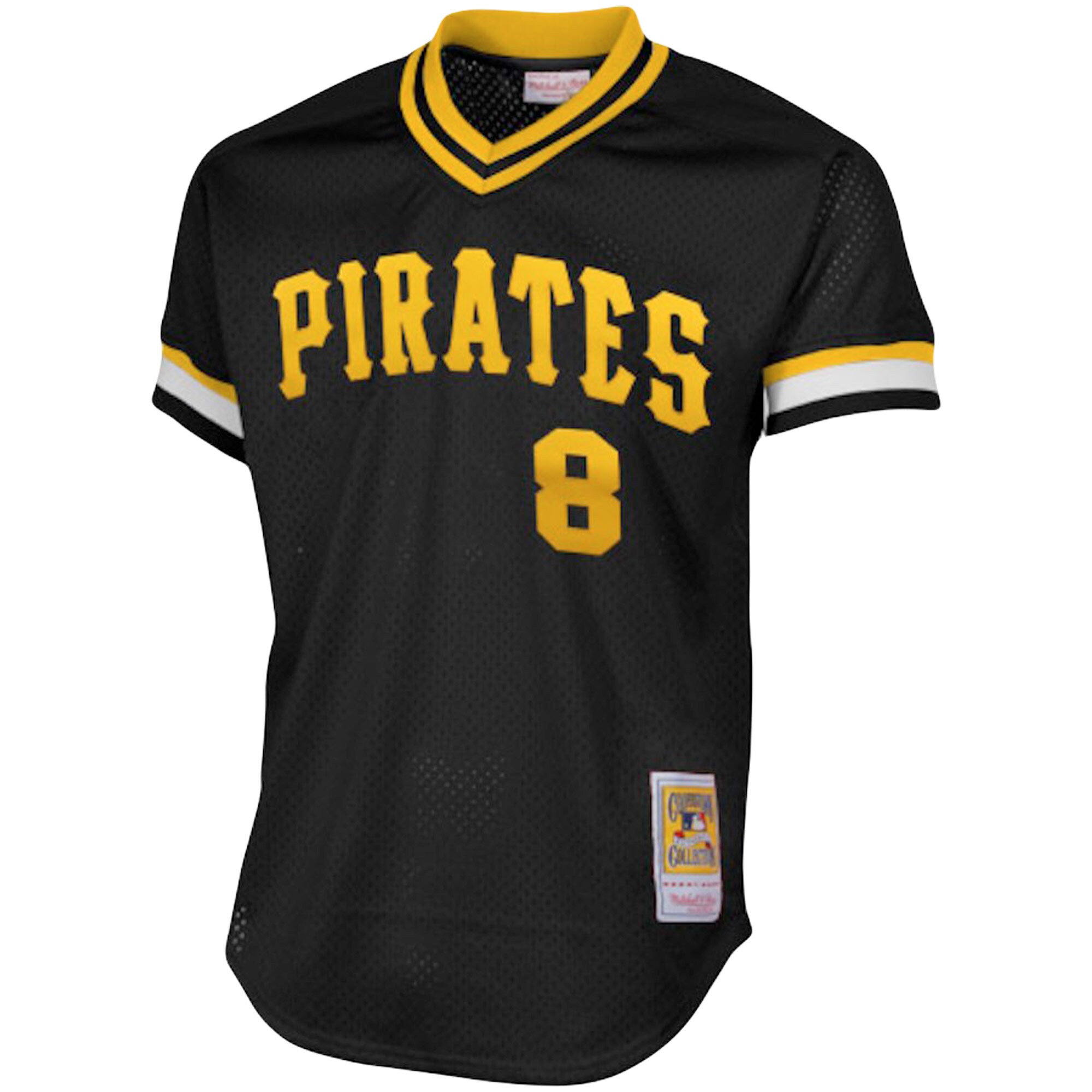 Pittsburgh Pirates Willie Stargell Mitchell Ness Black Cooperstown Collection Big Tall Mesh Batting Practice MLB Jersey Men's