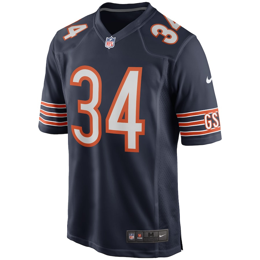 Walter Payton 34 Chicago Bears Game Retired Navy NFL Jersey Men's