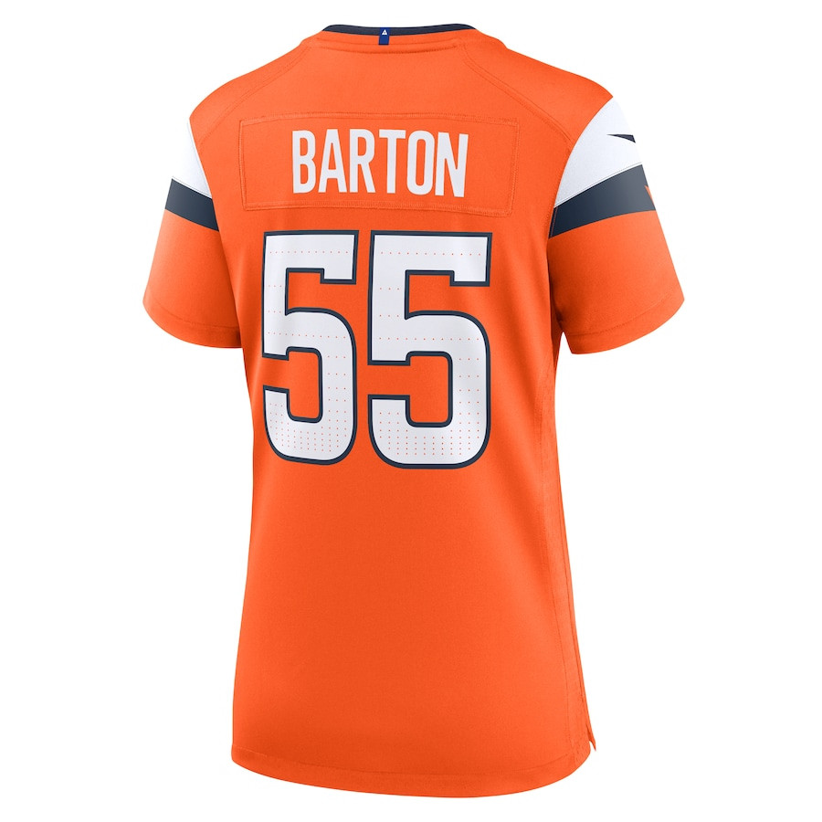 Cody Barton 55 Denver Broncos Game Orange NFL Jersey Women's