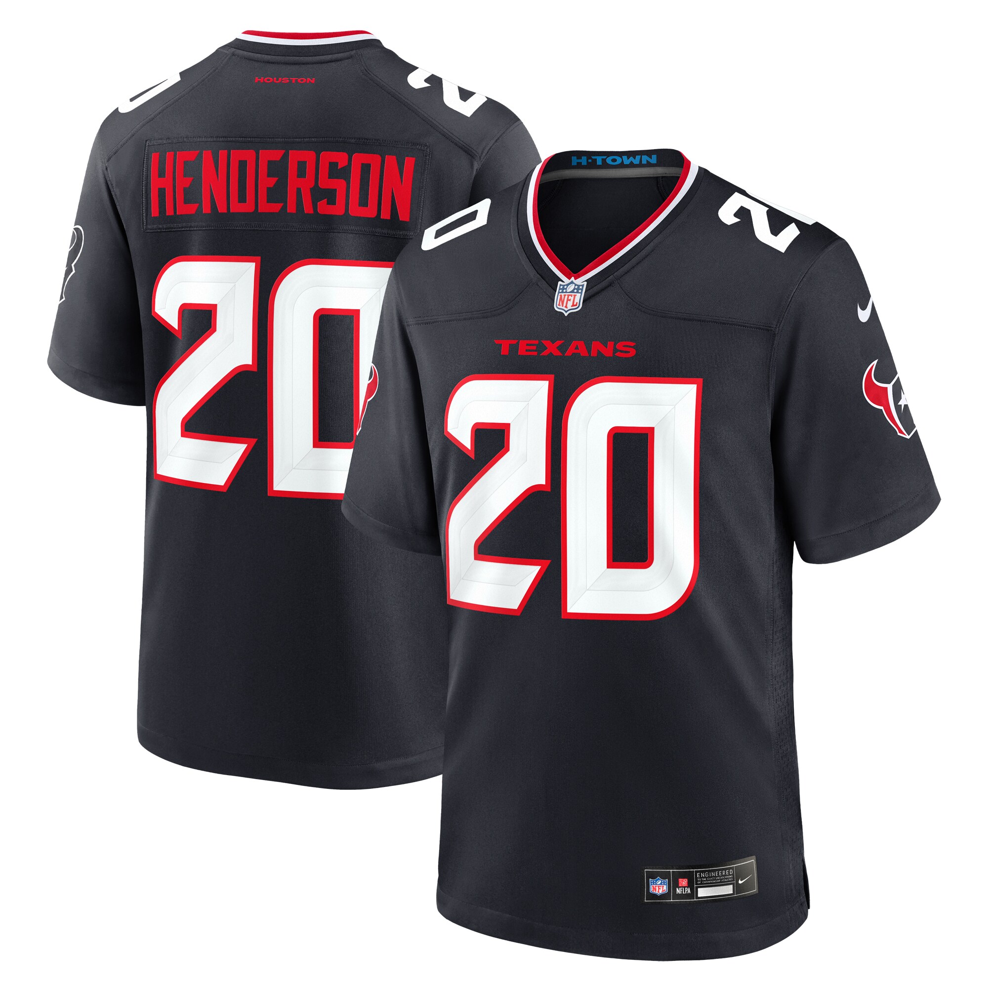 Houston Texans C.J. Henderson Navy Team Game NFL Jersey Men's