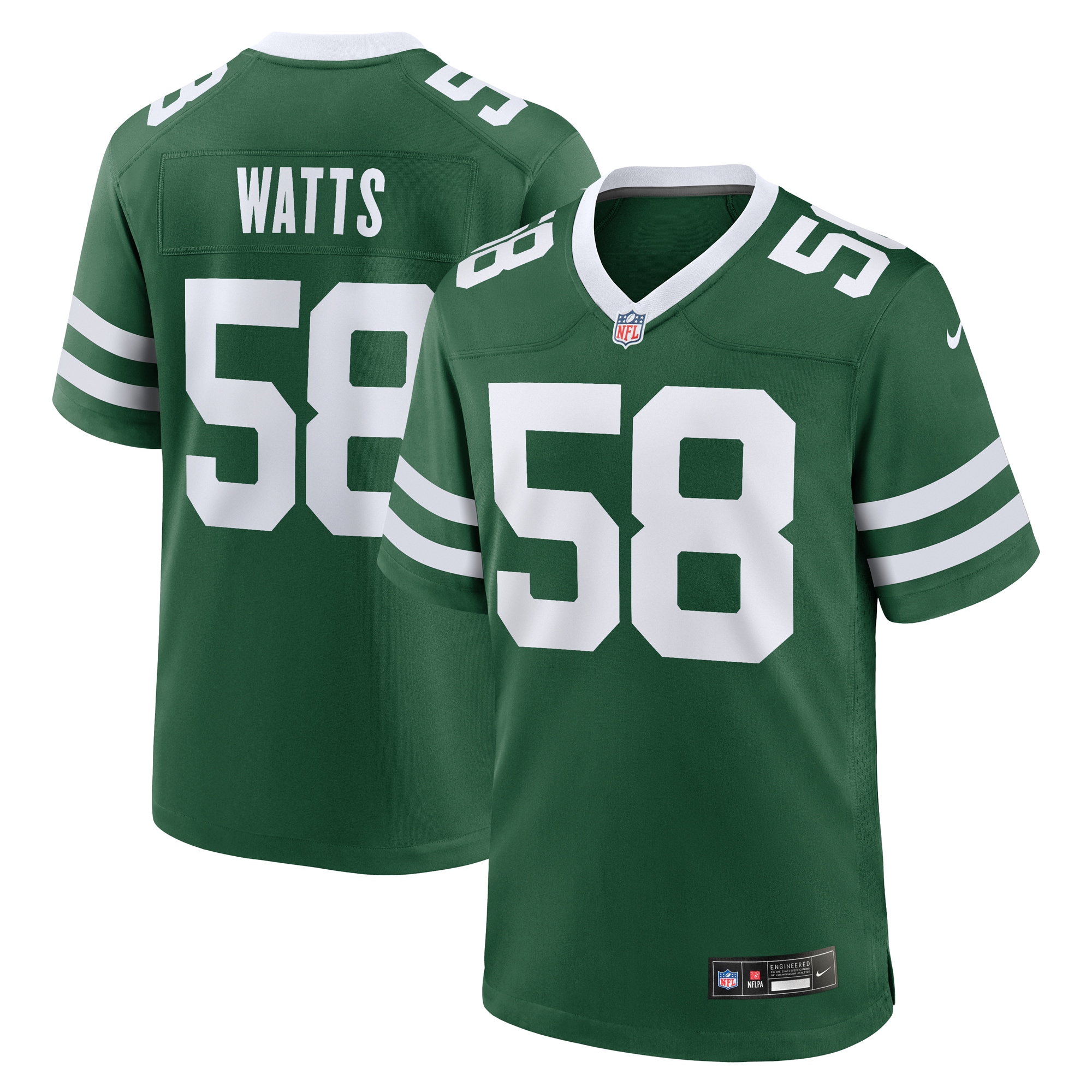 New York Jets Eric Watts Legacy Green Team Game NFL Jersey Men's