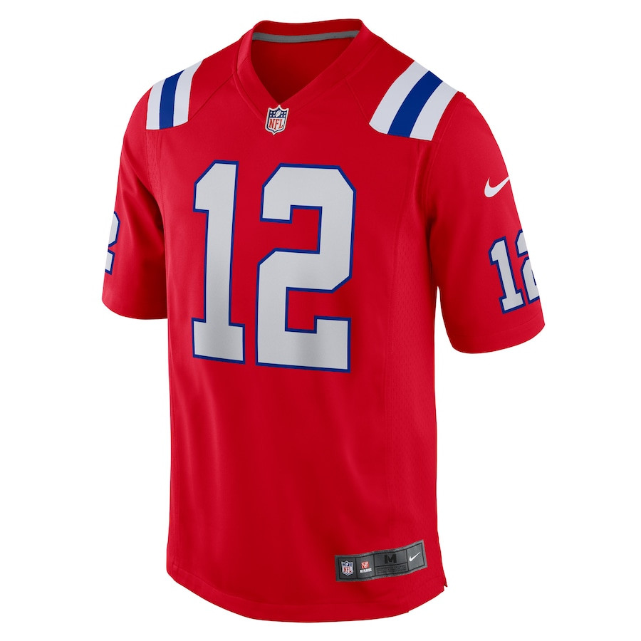 Tom Brady 12 New England Patriots Retired Game Red NFL Jersey Men's
