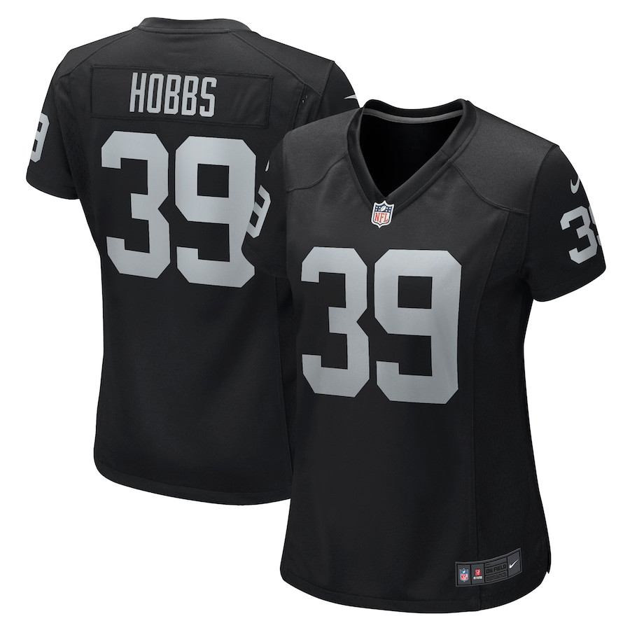Nate Hobbs 39 Las Vegas Raiders Game Black NFL Jersey Women's