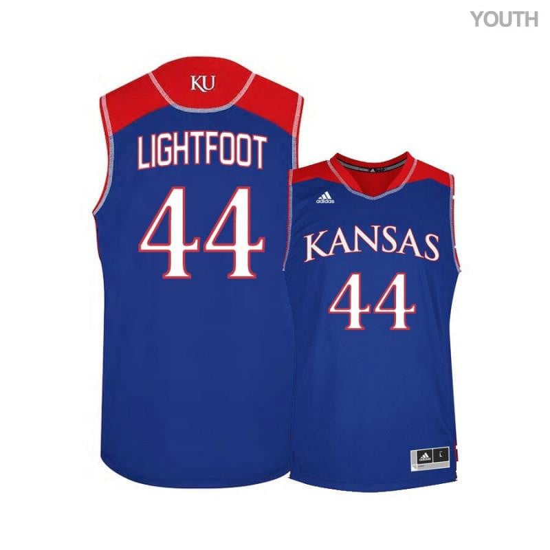 44 Mitch Lightfoot Blue Kansas Jayhawks NCAA Jersey Youth