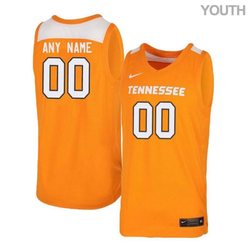 Elite Orang White Tennessee Volunteers Custom NCAA Jersey Youth