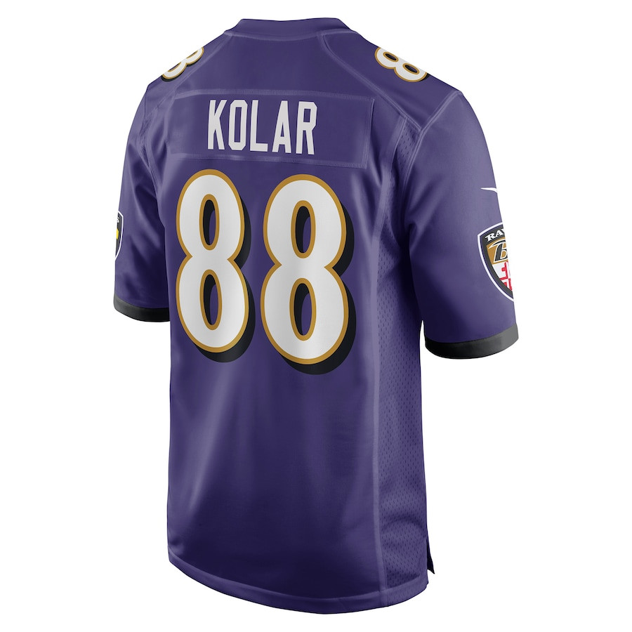 Charlie Kolar 88 Baltimore Ravens Team Game Purple NFL Jersey Men's