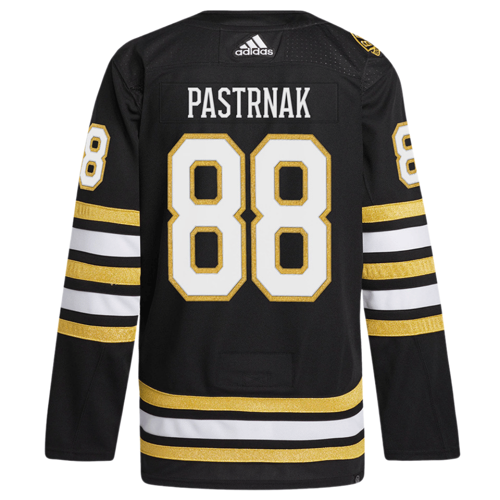 David Pastr??k 88 Boston Bruins 100th Anniversary Primegreen Home Black NHL Jersey Men's
