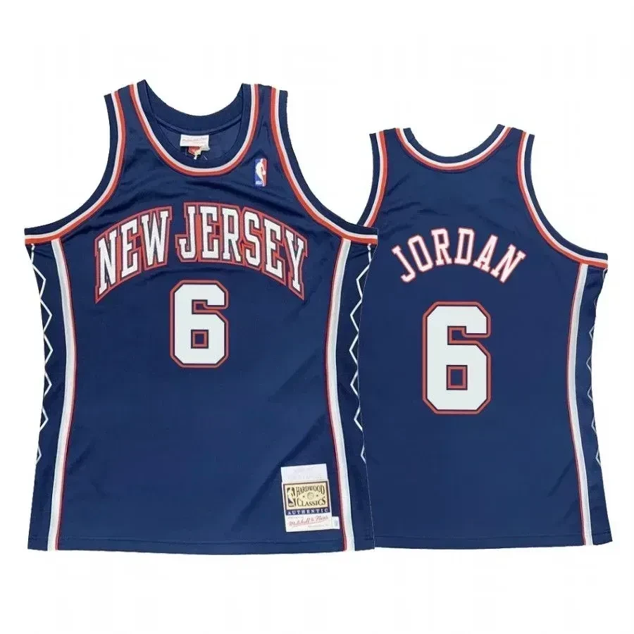 Deandre Jordan 6 Brooklyn Nets Blue Hardwood Classics NBA Jersey Men's