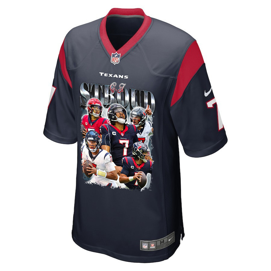 C.J. Stroud 7 Houston Texans The Gunslinger Game Navy NFL Jersey Men's