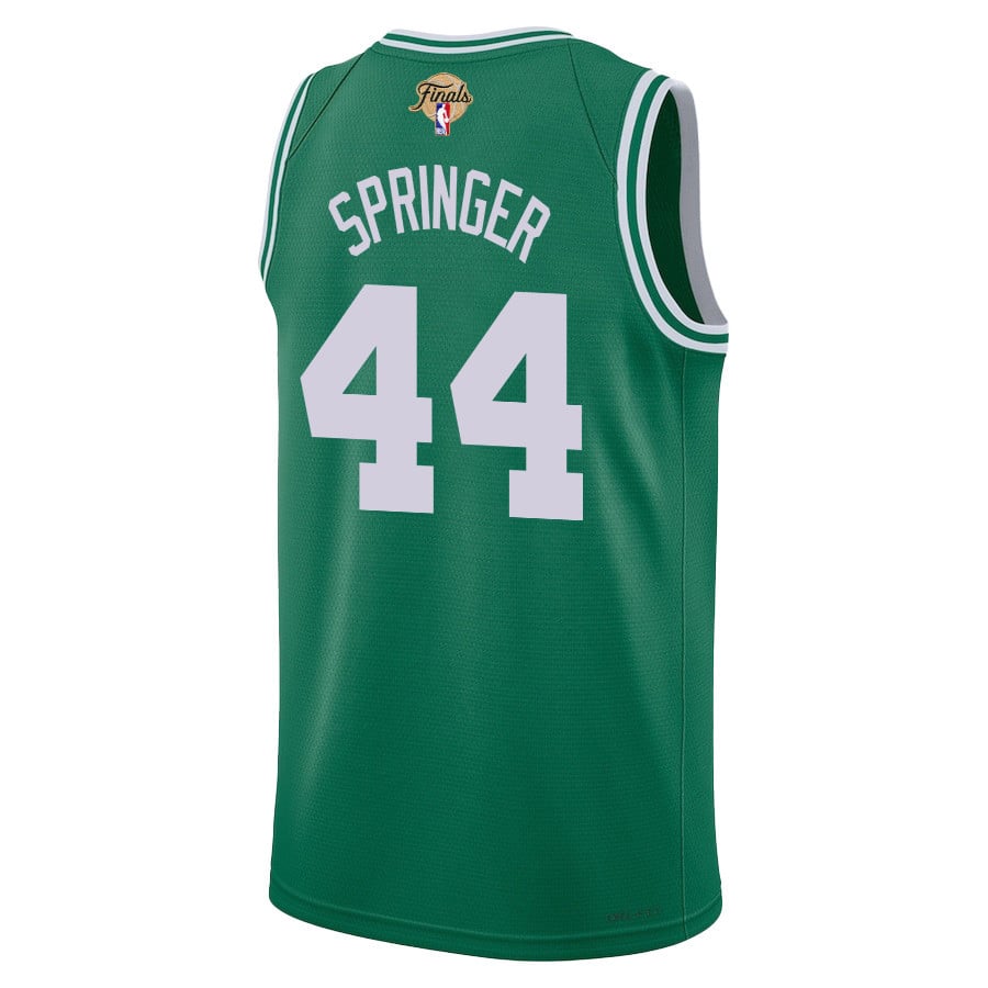 Jaden Springer 44 Boston Celtics 2024 FINALS PATCH Icon Edition Kelly Green NBA Jersey Men's