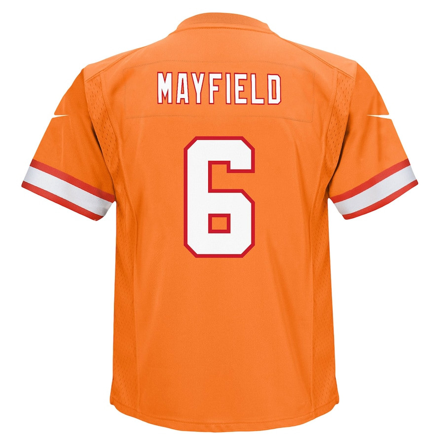 Baker Mayfield 6 Tampa Bay Buccaneers Game Orange NFL Jersey Youth