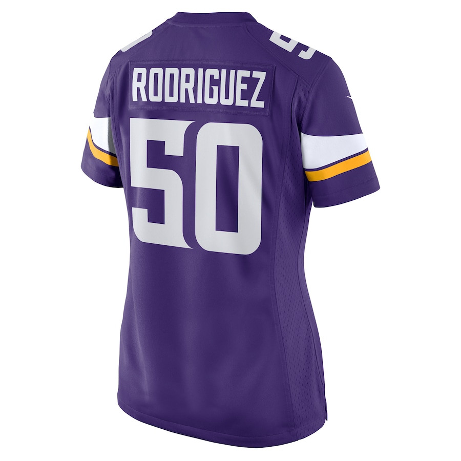 Levi Drake Rodriguez 50 Minnesota Vikings Game Purple NFL Jersey Women's