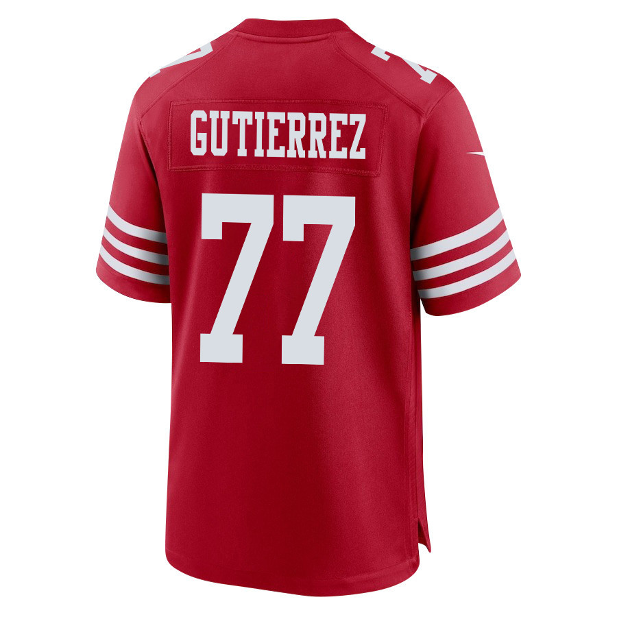 Alfredo Gutierrez 77 San Francisco 49ers NFC Champions Patch Game Scarlet NFL Jersey Men's