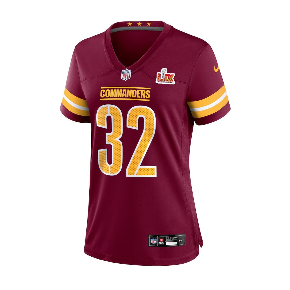 Mykal Walker #32 Washington Commanders Super Bowl LIX Burgundy NFL Jersey Women's