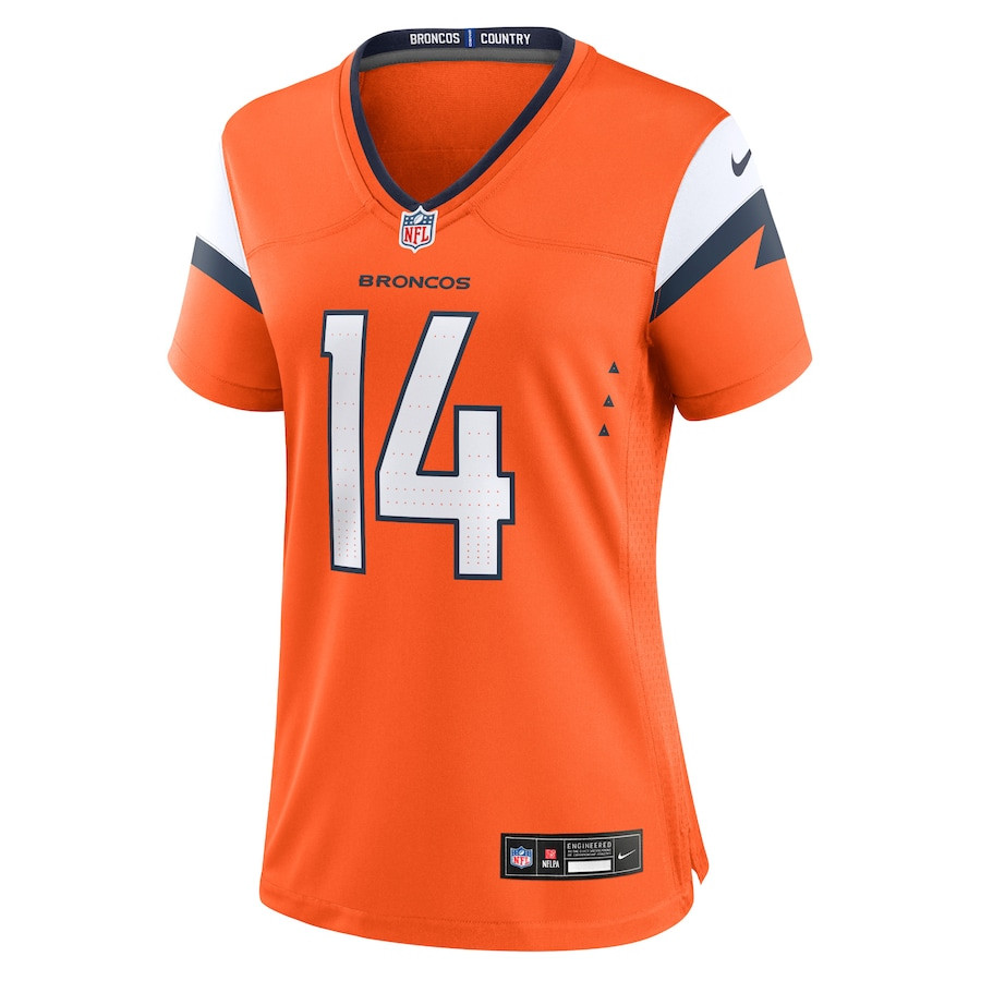 Courtland Sutton 14 Denver Broncos Game Orange NFL Jersey Women's