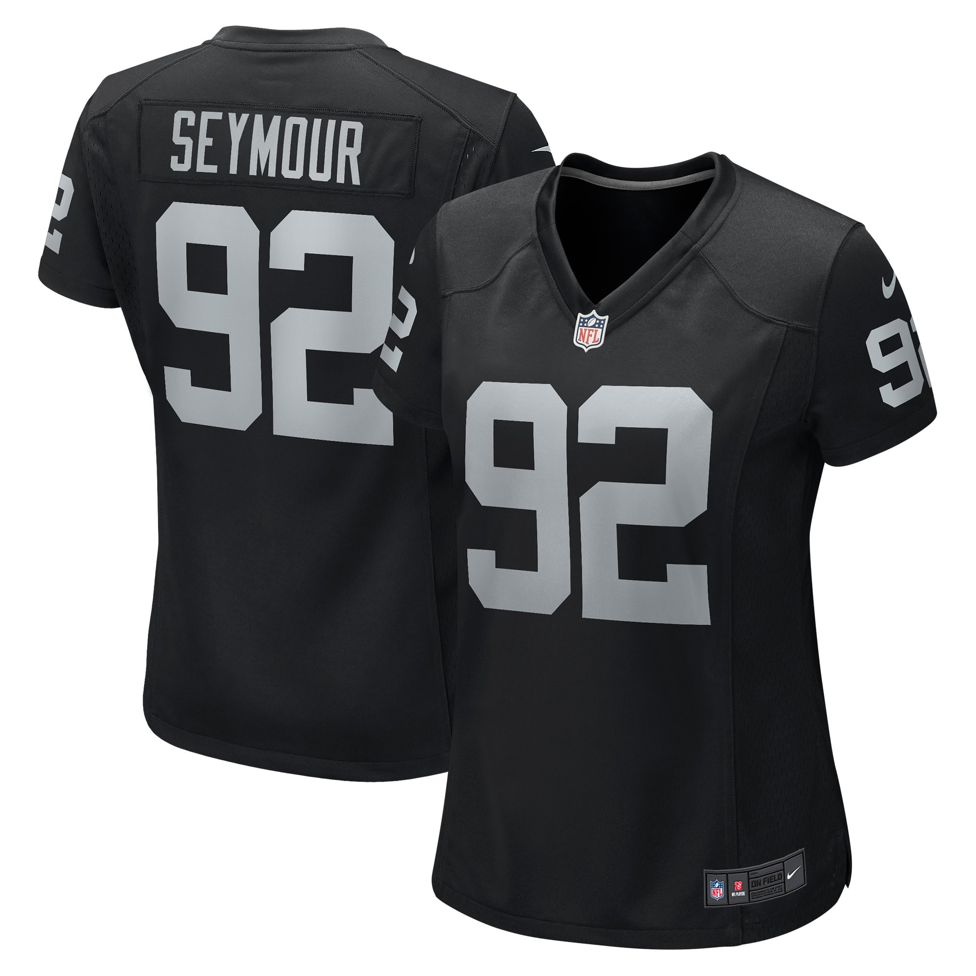 Las Vegas Raiders Richard Seymour Black Retired Player Game NFL Jersey Women's