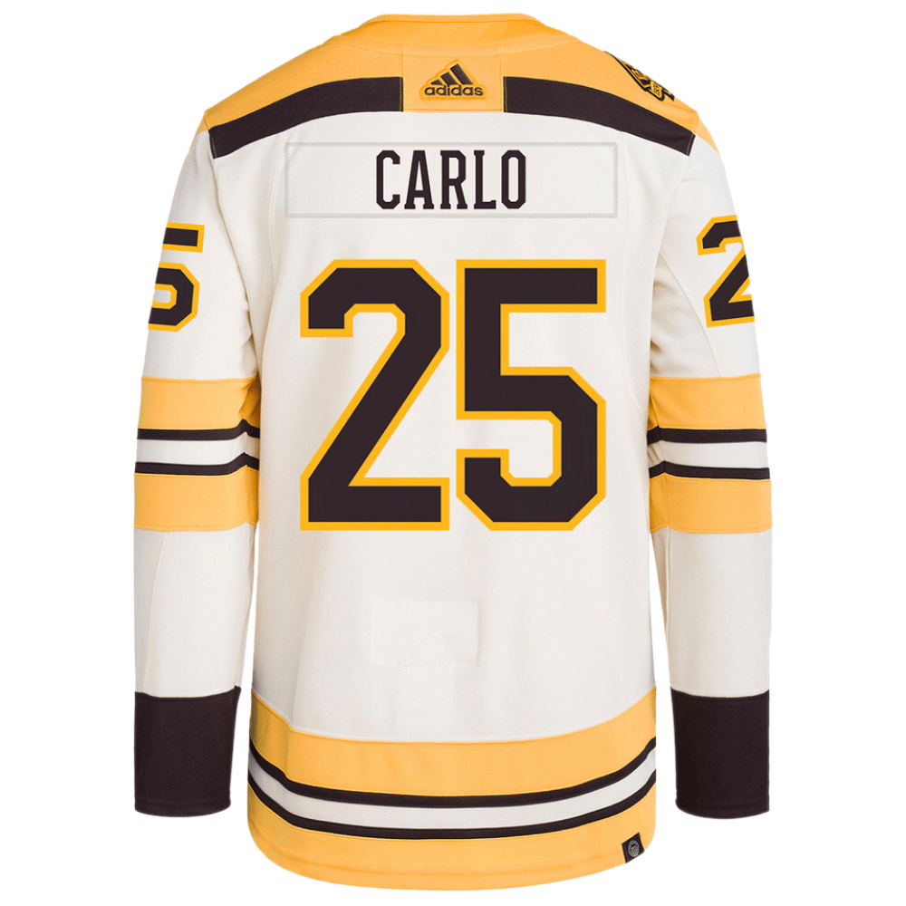 Brandon Carlo 25 Boston Bruins 100th Anniversary Primegreen Third Cream NHL Jersey Men's