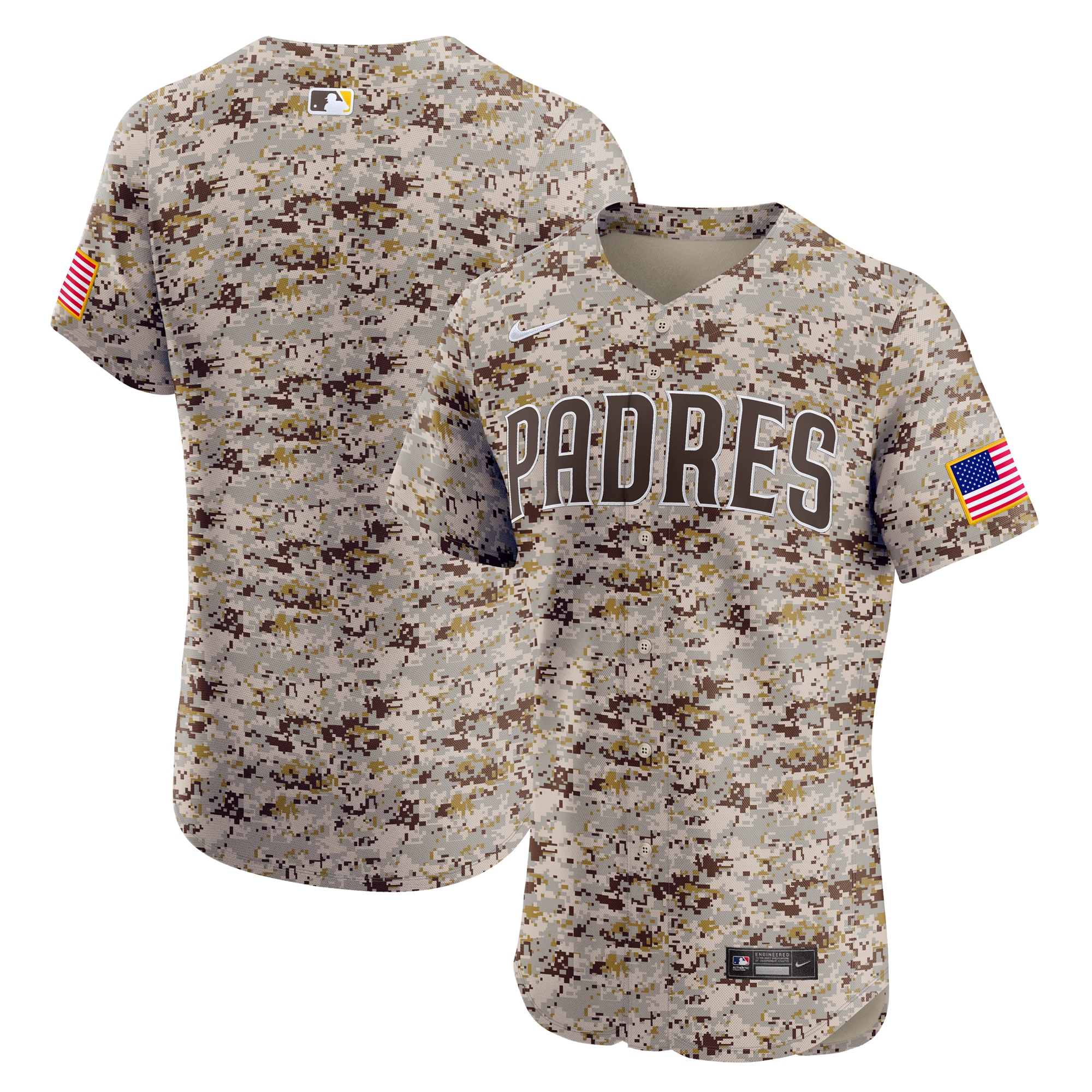 San Diego Padres Brown Alternate Vapor Premier Elite Patch MLB Jersey Men's