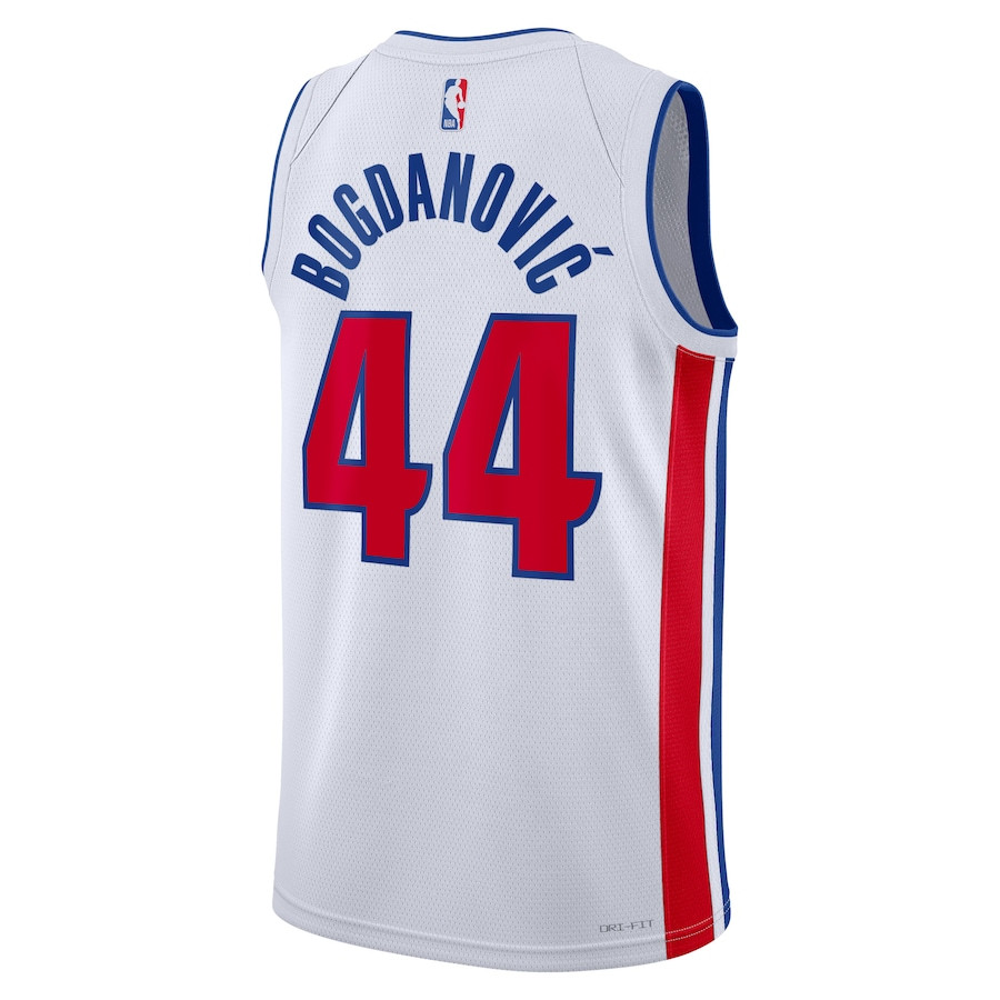 Bojan Bogdanovic 44 Detroit Pistons Unisex Swingman Association Editio White NBA Jersey Unisex