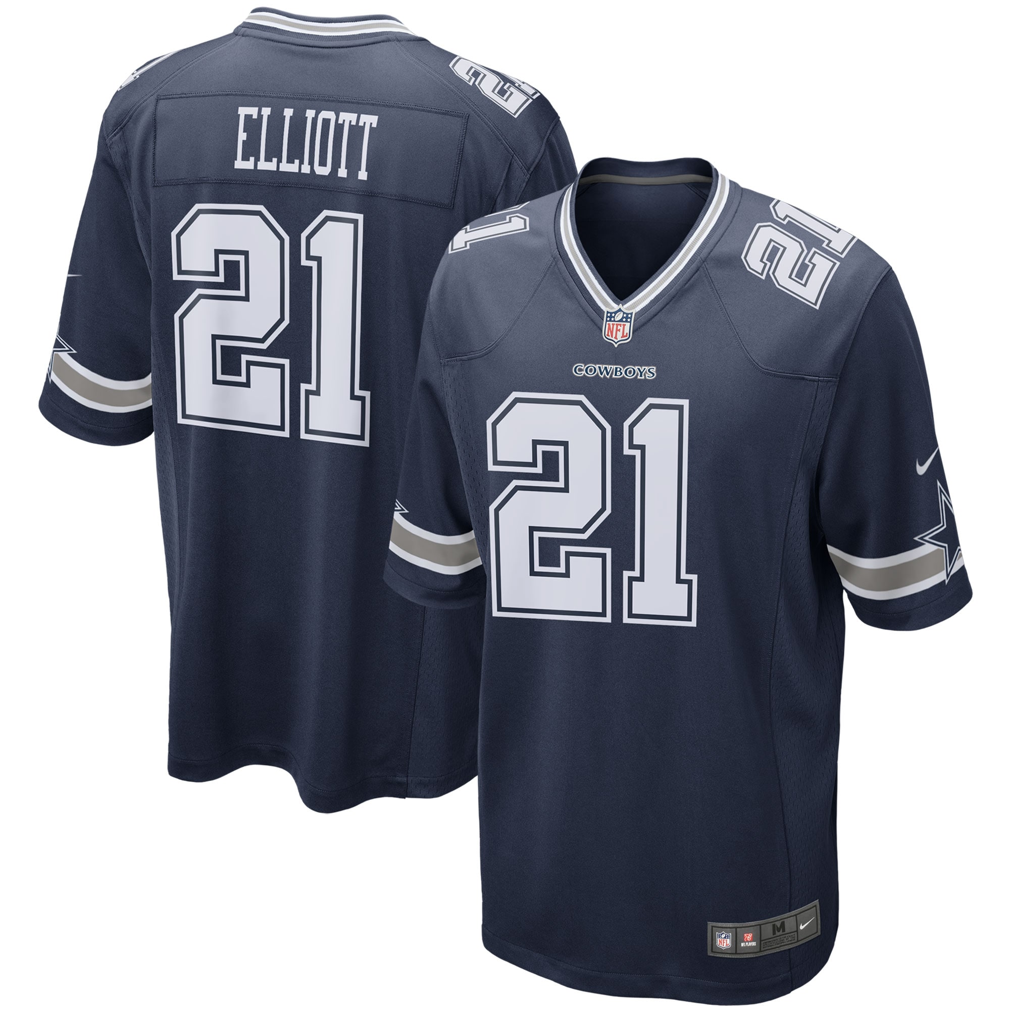 Dallas Cowboys Ezekiel Elliott Navy Game Team NFL Jersey Men's