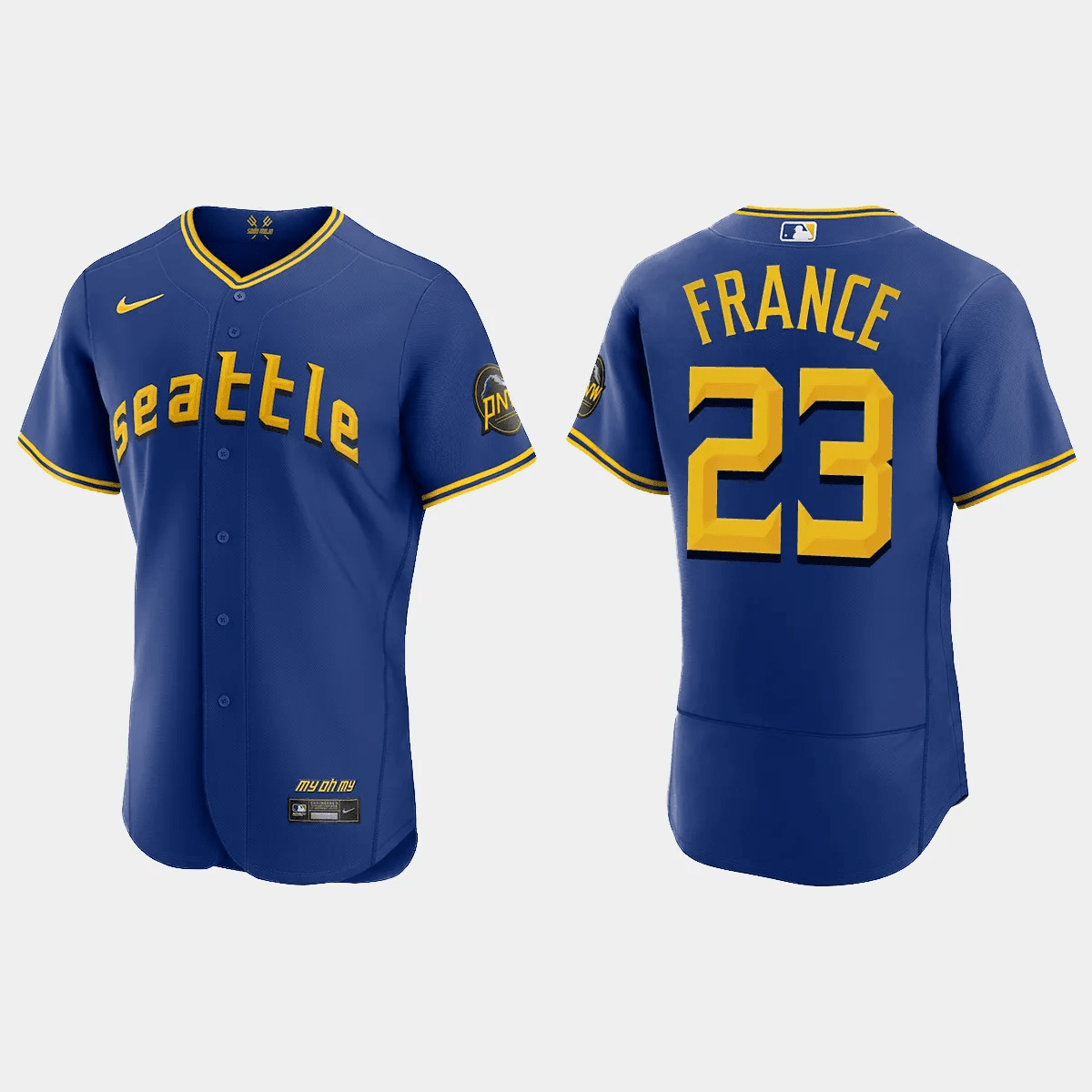 Ty France 23 Seattle Mariners 2023 City Connect Elite Royal MLB Jersey Men's