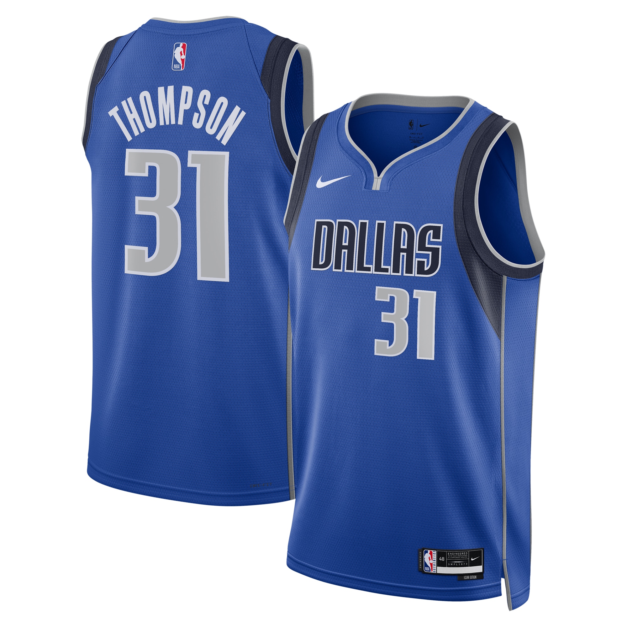 Dallas Mavericks Icon Edition Swingman Blue Klay Thompso Unisex NBA Jersey Unisex