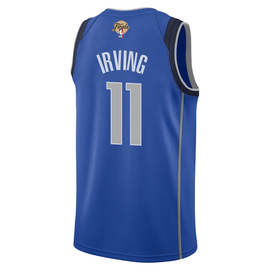 Kyrie Irving 11 Dallas Mavericks 2024 FINALS PATCH Swingman Icon Edition Blue NBA Jersey Men's