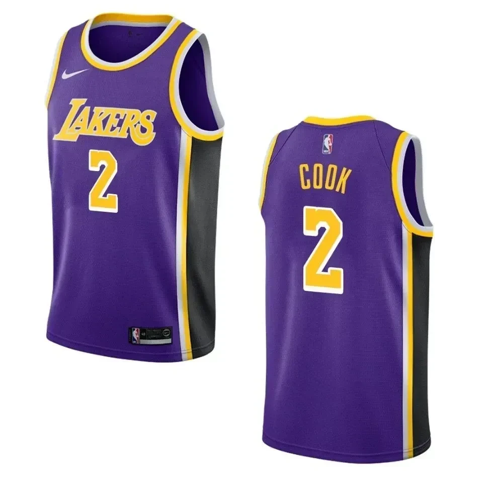 Los Angeles Lakers 2 Quinn Cook Statement Swingman Purple NBA Jersey Men's