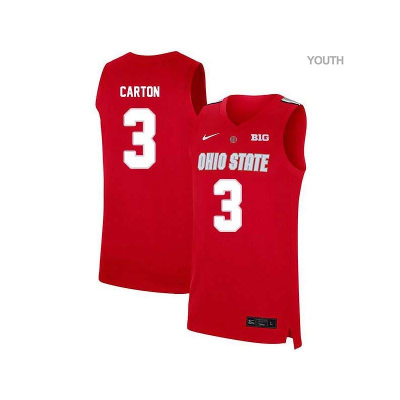 3 DJ Carton Red Elite Ohio State Buckeyes NCAA Jersey Youth