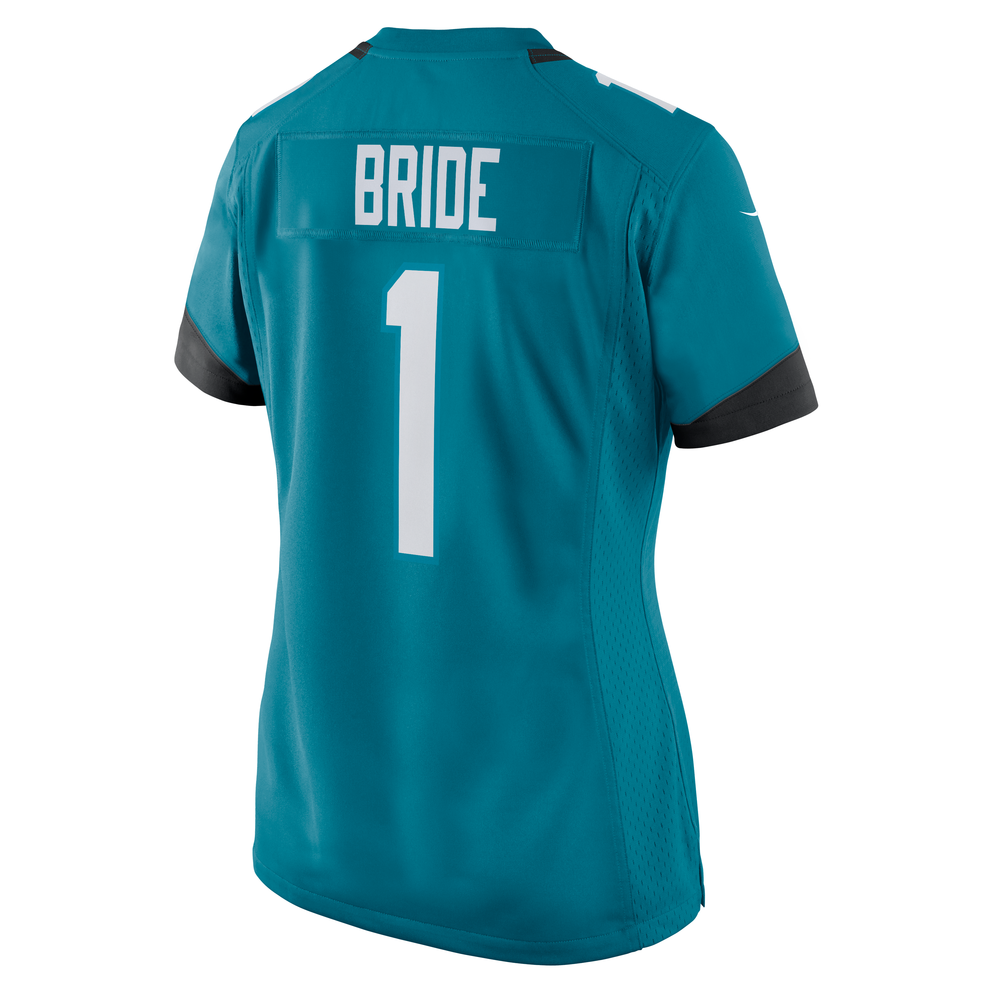 Jacksonville Jaguars Number 1 Bride Teal Game NFL Jersey Women's