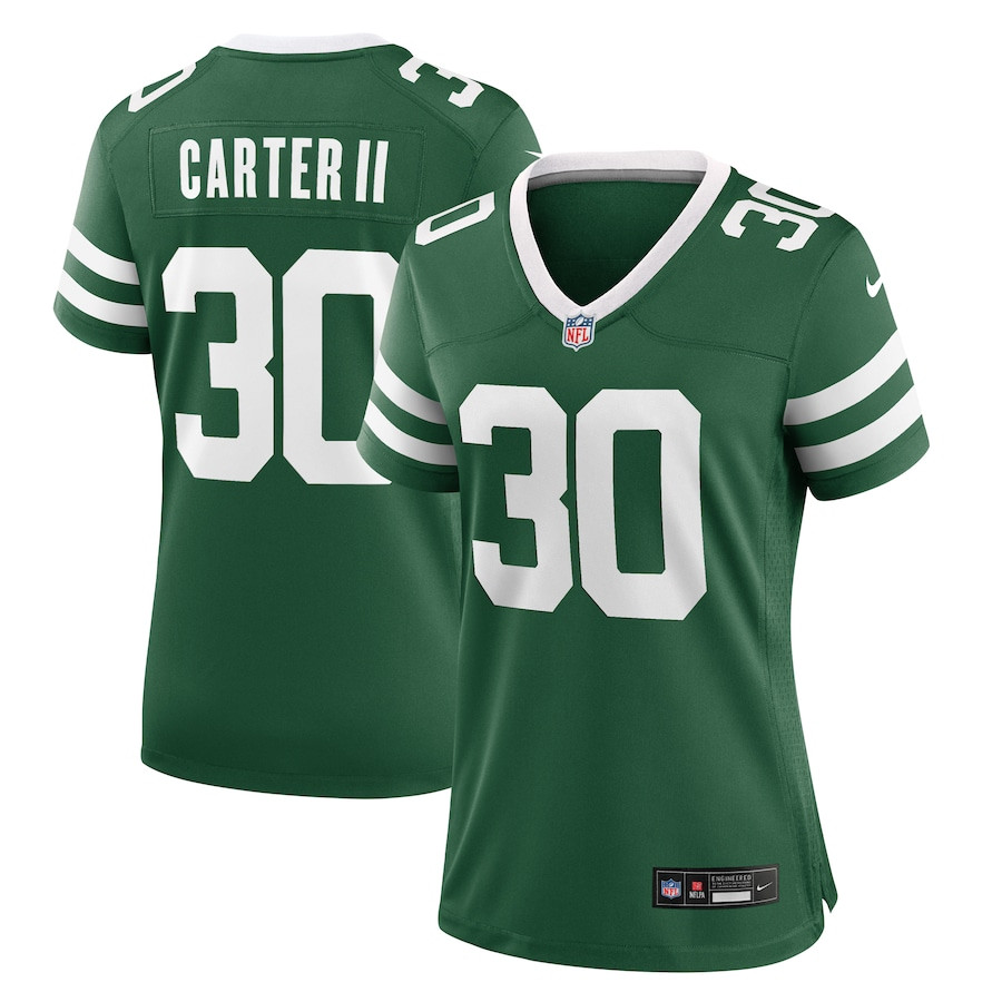 Michael Carter II 30 New York Jets Team Game Legacy Green NFL Jersey Women's