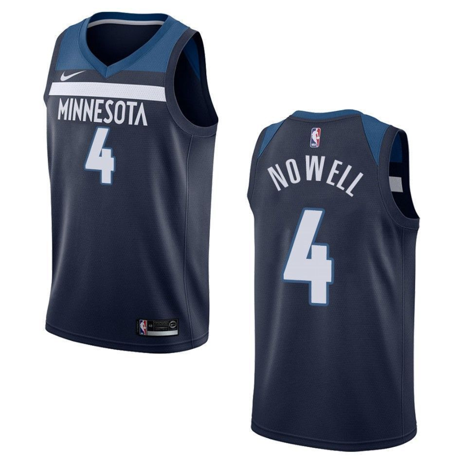 Minnesota Timberwolves 4 Jaylen Nowell Icon Swingman Navy NBA Jersey Men's