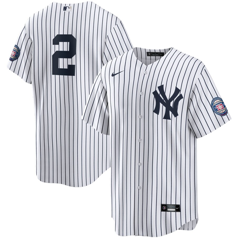 Derek Jeter New York Yankees 2020 Hall of Fame Induction Jersey White/Navy