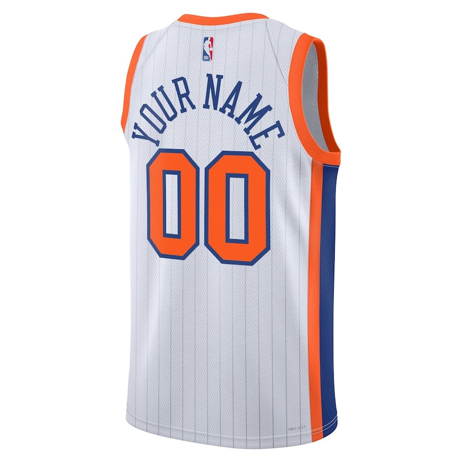 New York Knicks Unisex 2024/25 Custom Swingman City Editio White NBA Jersey Unisex