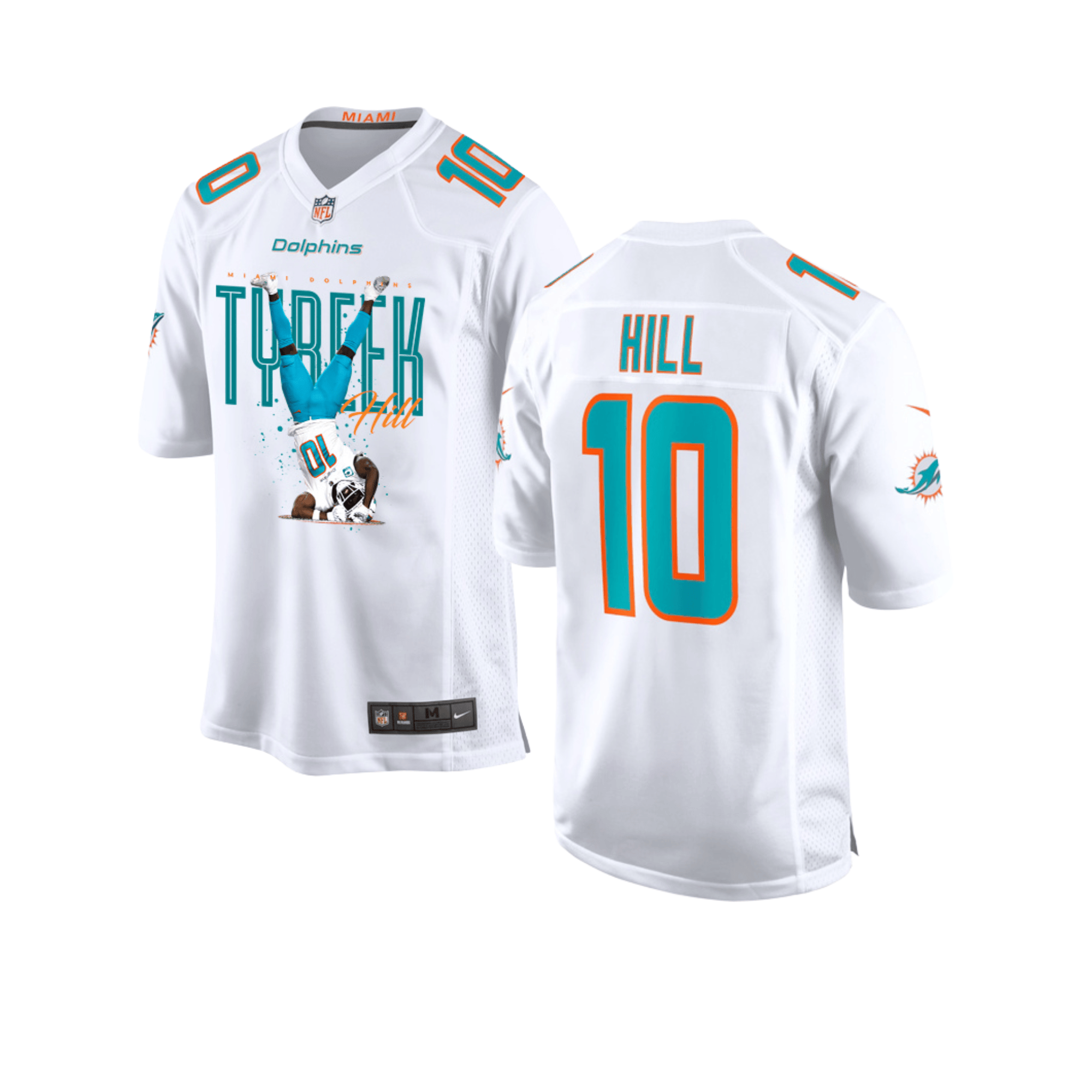 Tyreek Hill 10 Miami Dolphins Celebrating Game White NFL Jersey Youth