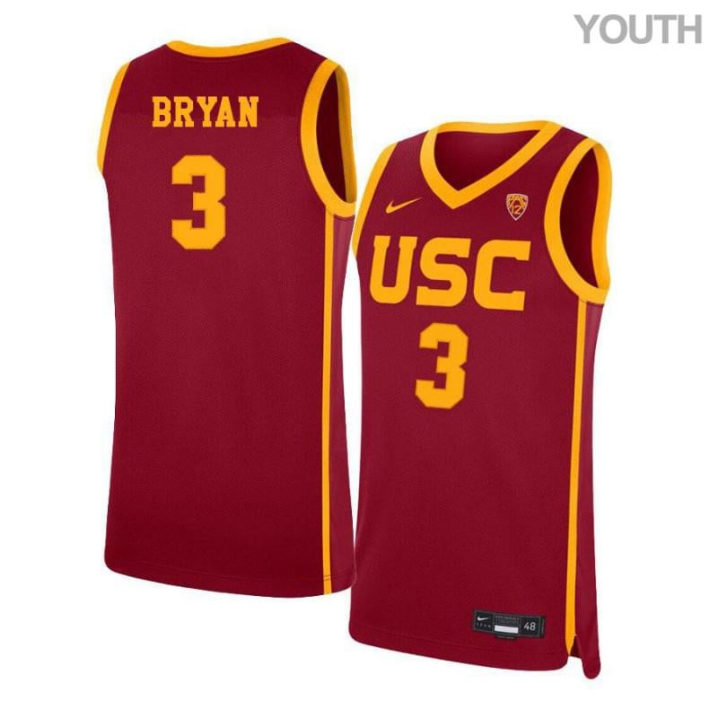 3 Chass Bryan Red Elite USC Trojans NCAA Jersey Youth