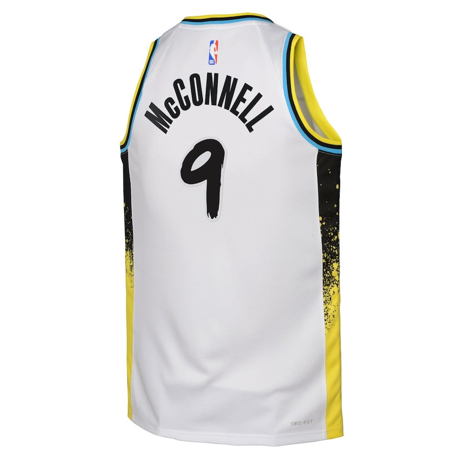 T.J. McConnell 9 Indiana Pacers 2024/25 Swingman Playe City Editio White NBA Jersey Youth