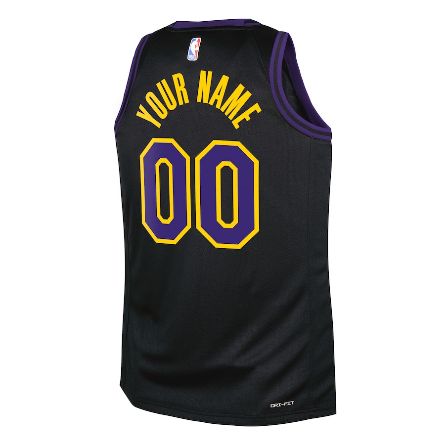 Los Angeles Lakers 2023/24 City Edition Swingman Custom Black NBA Jersey Youth
