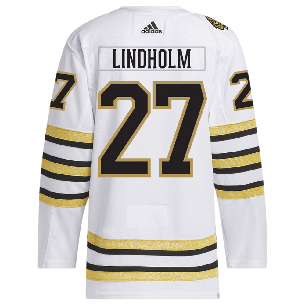 Hampus Lindholm 27 Boston Bruins 100th Anniversary Primegreen Away White NHL Jersey Men's