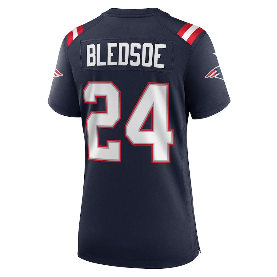 Joshuah Bledsoe 24 New England Patriots Game Navy NFL Jersey Women's