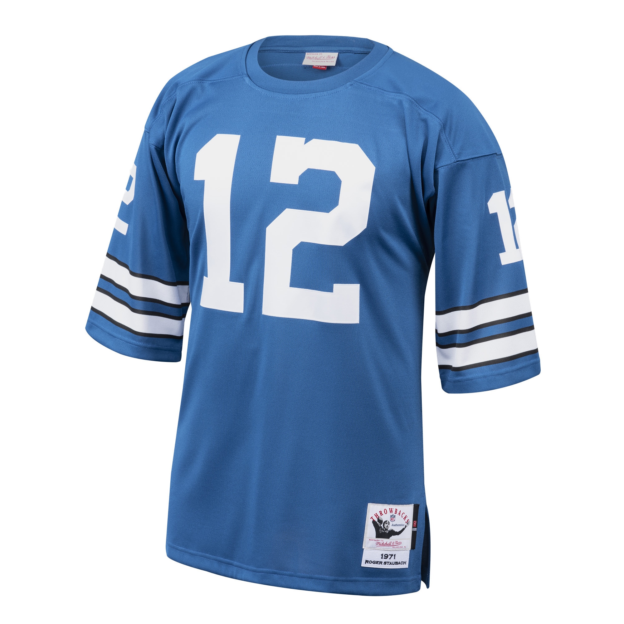 Dallas Cowboys 1971 Roger Staubach Mitchell Ness Royal Throwback Retired Player NFL Jersey Men's
