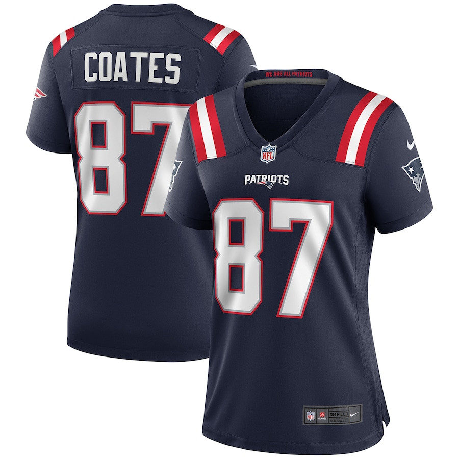 Ben Coates 87 New England Patriots Game Retired Navy NFL Jersey Women's