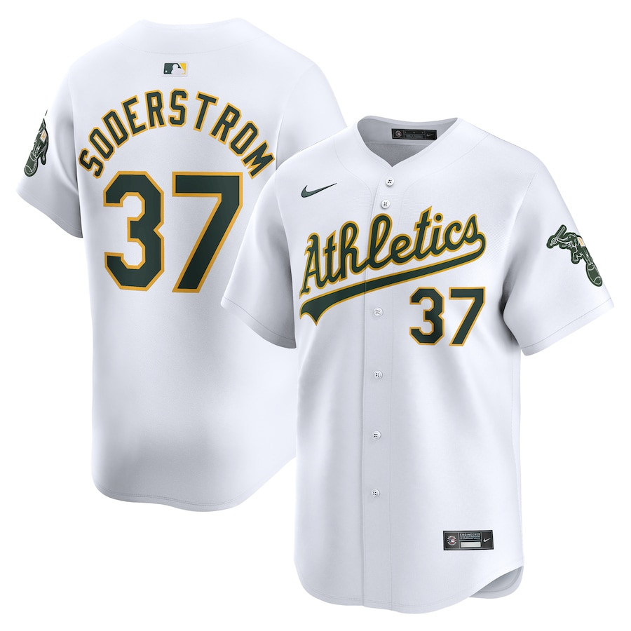Tyler Soderstrom 37 Oakland Athletics Home Limited Player White MLB Jersey Men's