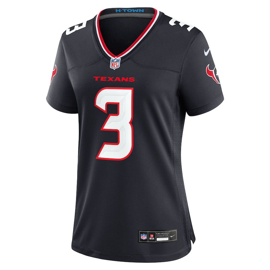 Tank Dell 3 Houston Texans Team Game Navy NFL Jersey Women's