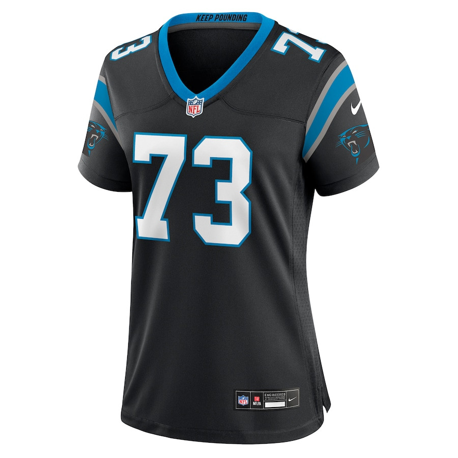 Rashard Lawrence 73 Carolina Panthers Game Black NFL Jersey Women's