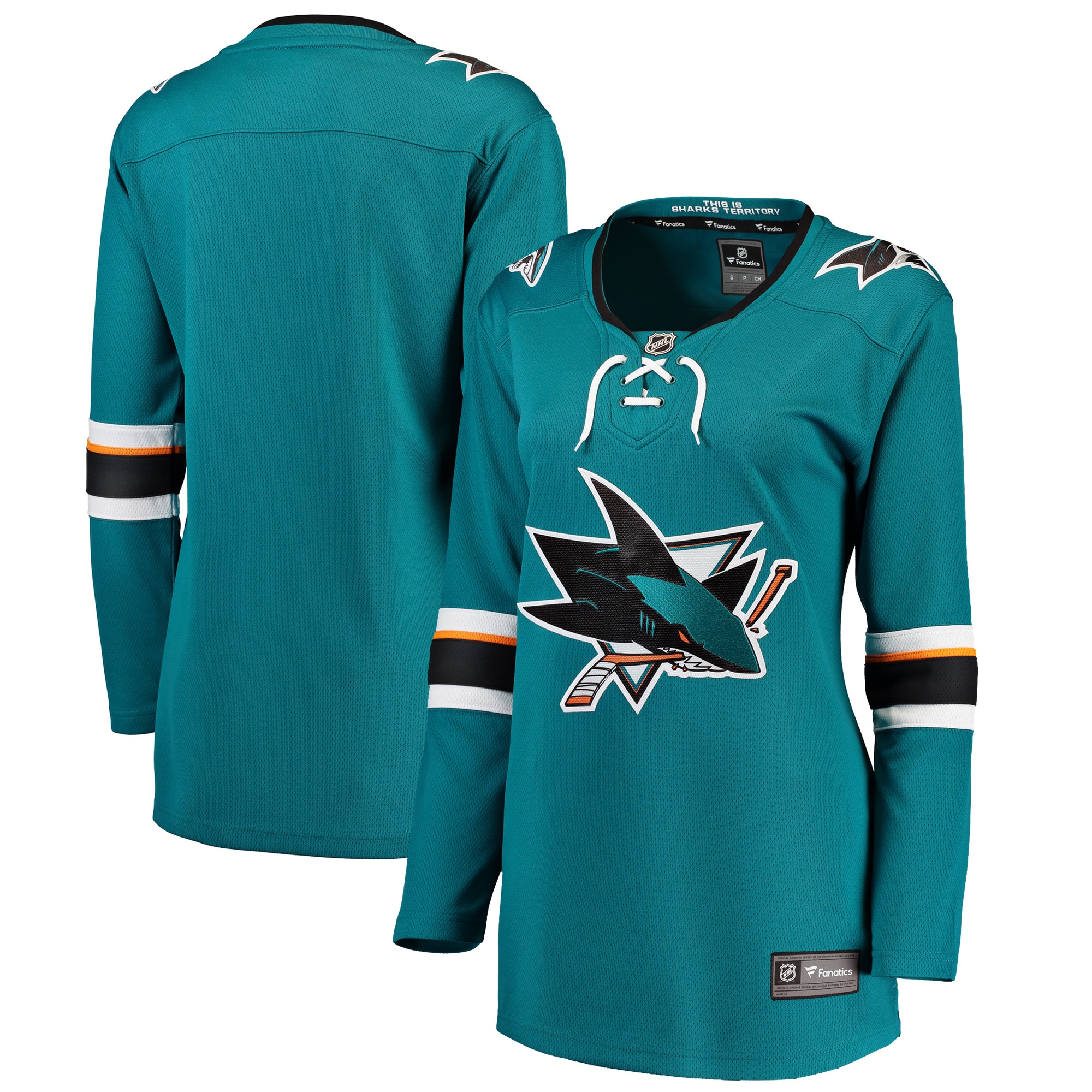 San Jose Sharks Teal Breakaway Home NHL Jersey Women's