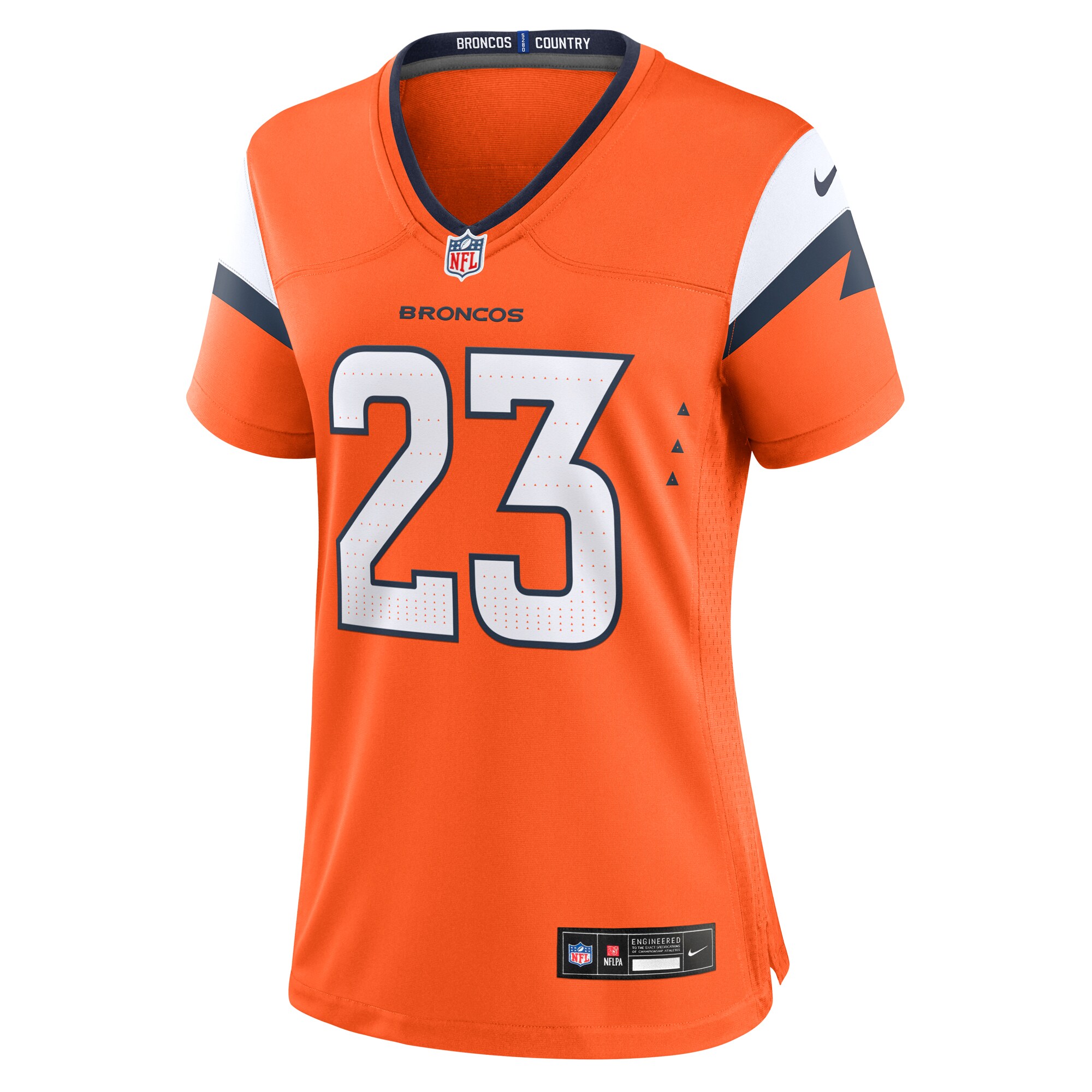 Denver Broncos Audric Estime Orange Team Game NFL Jersey Women's