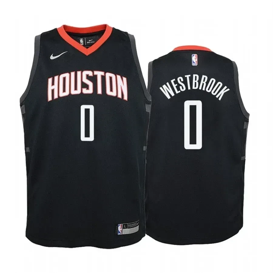 Russell Westbrook Houston Rockets Black Statet NBA Jersey Youth